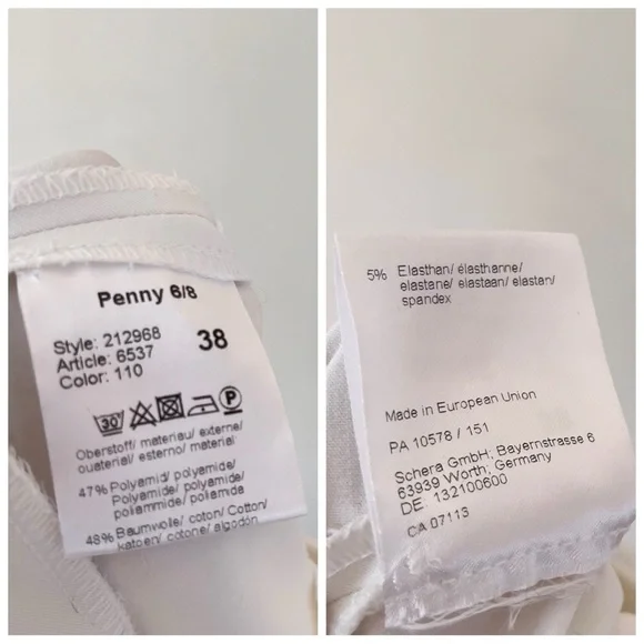 Raffaello Rossi Penny 6/8 Mid Rise Stretch Crop Trouser Pants White - Picture 7 of 9